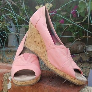TOMS Cork Heel Wedges